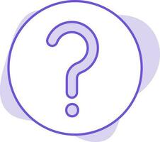 Flat Style Question Mark Button Icon On Purple Background. vector