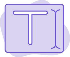 t alfabeto orjunción icono en púrpura antecedentes. vector