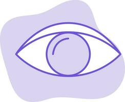 Flat Style Eye Icon On Purple Background. vector