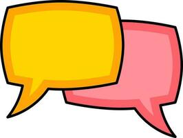 Pink And Yellow Color Speech Bubbles Icon. vector