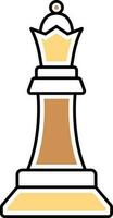 Chess Queen Icon In Yellow And Brown Color. vector