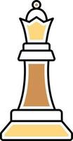 Chess Queen Icon In Yellow And Brown Color. vector