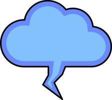 Blue Color Speech Bubble Icon. vector