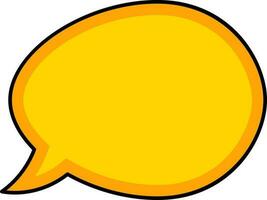 Yellow Color Speech Bubble Icon. vector