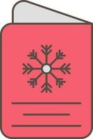 Snowflake Card Icon In Red And Grey Color. vector