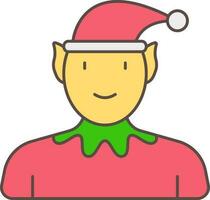 Elf Cartoon Man Colorful Icon In Flat Style vector