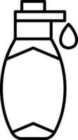 jabón o champú botella icono en negro línea Arte. vector