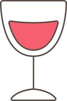 Drink Glass Icon In Red And White Color. vector