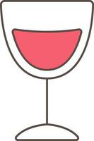 Drink Glass Icon In Red And White Color. vector