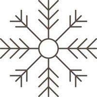 Flat Style Snowflake Icon In Brown Color. vector