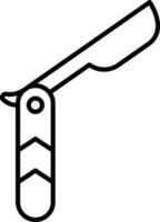 Throat Razor Icon In Black Outline. vector