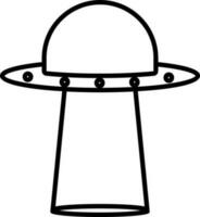 UFO Icon In Black Outline. vector