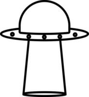 UFO Icon In Black Outline. vector