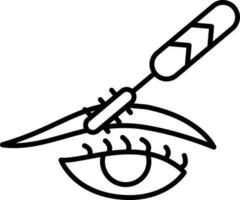 Eyelash Mascara Icon In Line Art. vector