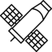 Flat Style Satellite Icon In Black Line Art. vector