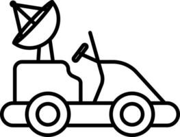 Moon Rover Icon In Black Line Art. vector