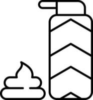 Shaving Foam Bottle Icon In Black Outline. vector