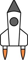 Flat Style Rocket Icon In Gray And White Color. vector