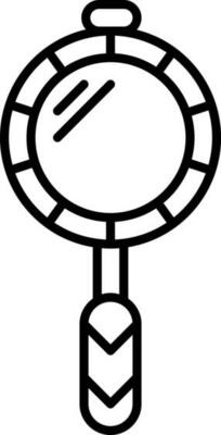 Hand Mirror Icon In Black Outline.