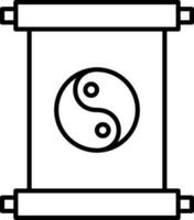 Scroll Yin Yang Symbol Letter Icon In Thin Line. vector