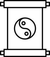 Desplazarse yin yang símbolo letra icono en Delgado línea. vector