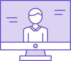 User Profile Or Account Screen Icon In Purple And White Color. vector