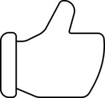 Thumbs Up Or Like Icon In Black Line Art. vector