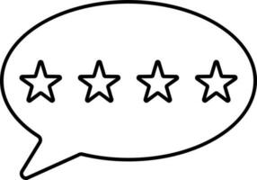 Stars Or Rating Message Bubble Icon In Black Stroke. vector