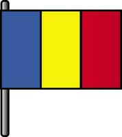 Romania Flag Icon In Flat Style. vector