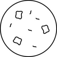 Cookie Icon In Black Line Art. vector