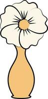 Flower Pot Or Vase Icon In Orange Color. vector