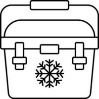 Ice Box Icon In Black Line Art. vector