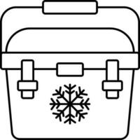 Ice Box Icon In Black Line Art. vector