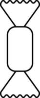 Candy Or Toffee Icon In Black Line Art. vector