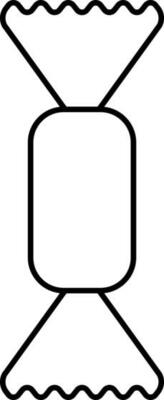 Candy Or Toffee Icon In Black Line Art.