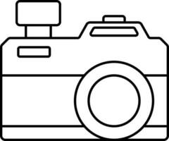 Camera Icon In Line Art. vector