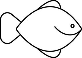 pescado icono en negro línea Arte. vector