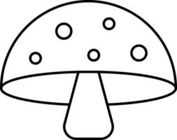 Isolated Mushroom Icon In Black Line Art. vector