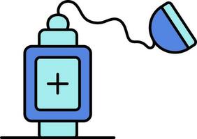 Blue Color Oxygen Mask Icon. vector