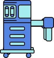 Anesthesia Machine Icon In Blue Color. vector