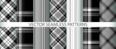 Set plaid fabric tartan. Background vector texture. Seamless pattern check textile.