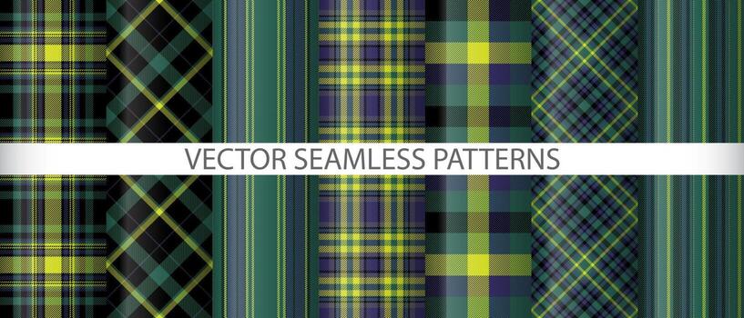 conjunto antecedentes tela modelo. cheque tartán vector. sin costura tartán textura textil. vector