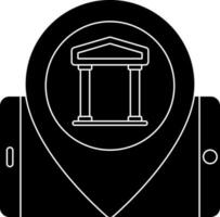 Bank Location In Smartphone Icon. vector