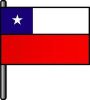 Chile Flag Icon In Flat Style. vector