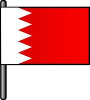 Bahrain Flag Icon In Flat Style. vector