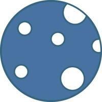 Moon Icon In Blue And White Color. vector