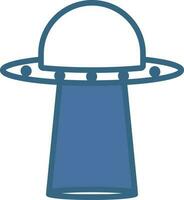 UFO Icon In Blue And White Color. vector