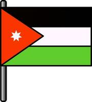 Jordan Flag Icon In Flat Style. vector