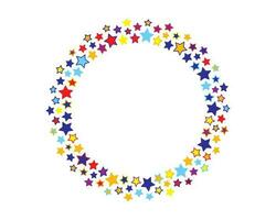 Start decoration frame in vector. Stars abstract round border. vector