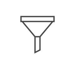 Funnel icon vector. Sort sign, filter symbol black and white. vector